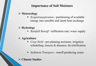 SOIL MOISTURE ASSESSMENT BY REMOTE SENSING AND GIS | PPTX