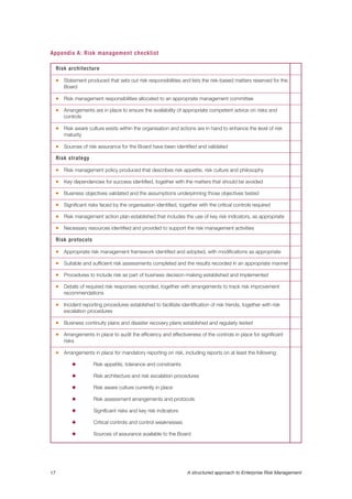 A structured approach to Enterprise Risk Management (ERM) and the ...