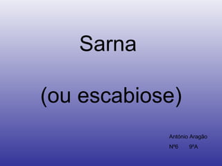 Sarna  (ou escabiose) António Aragão Nº6  9ºA 