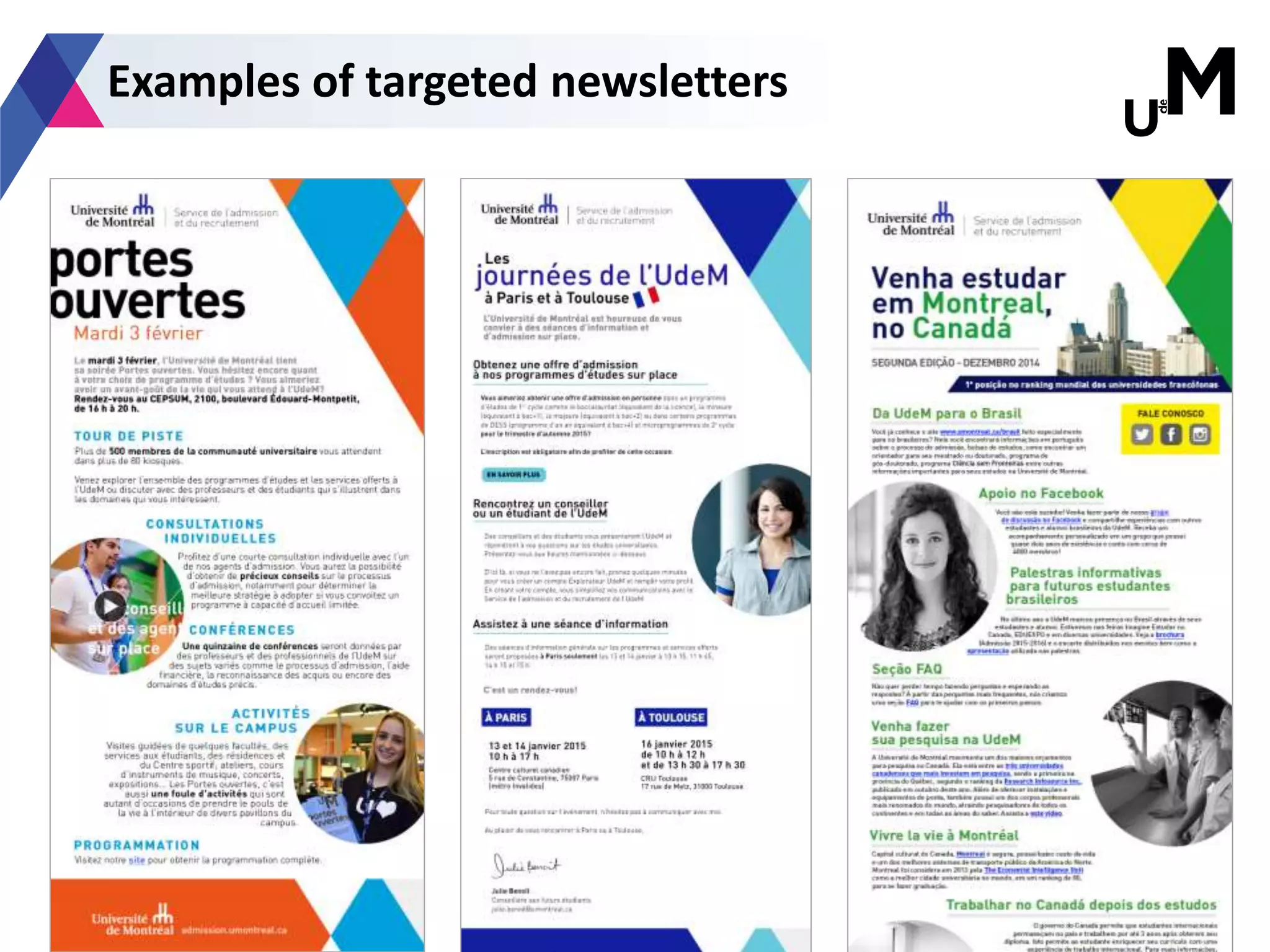 Examples of targeted newsletters