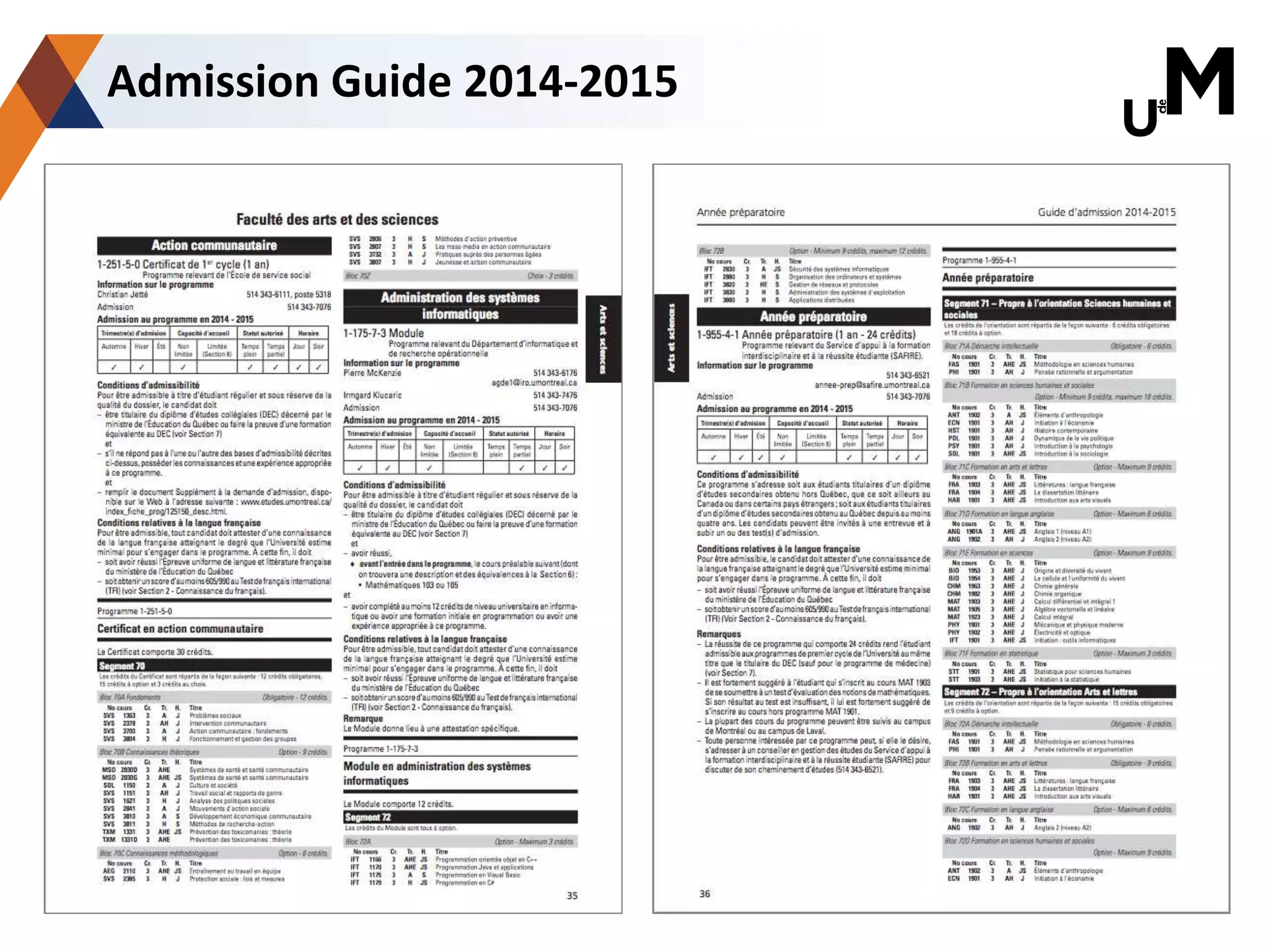 admission.umontreal.ca
Admission Guide 2014-2015