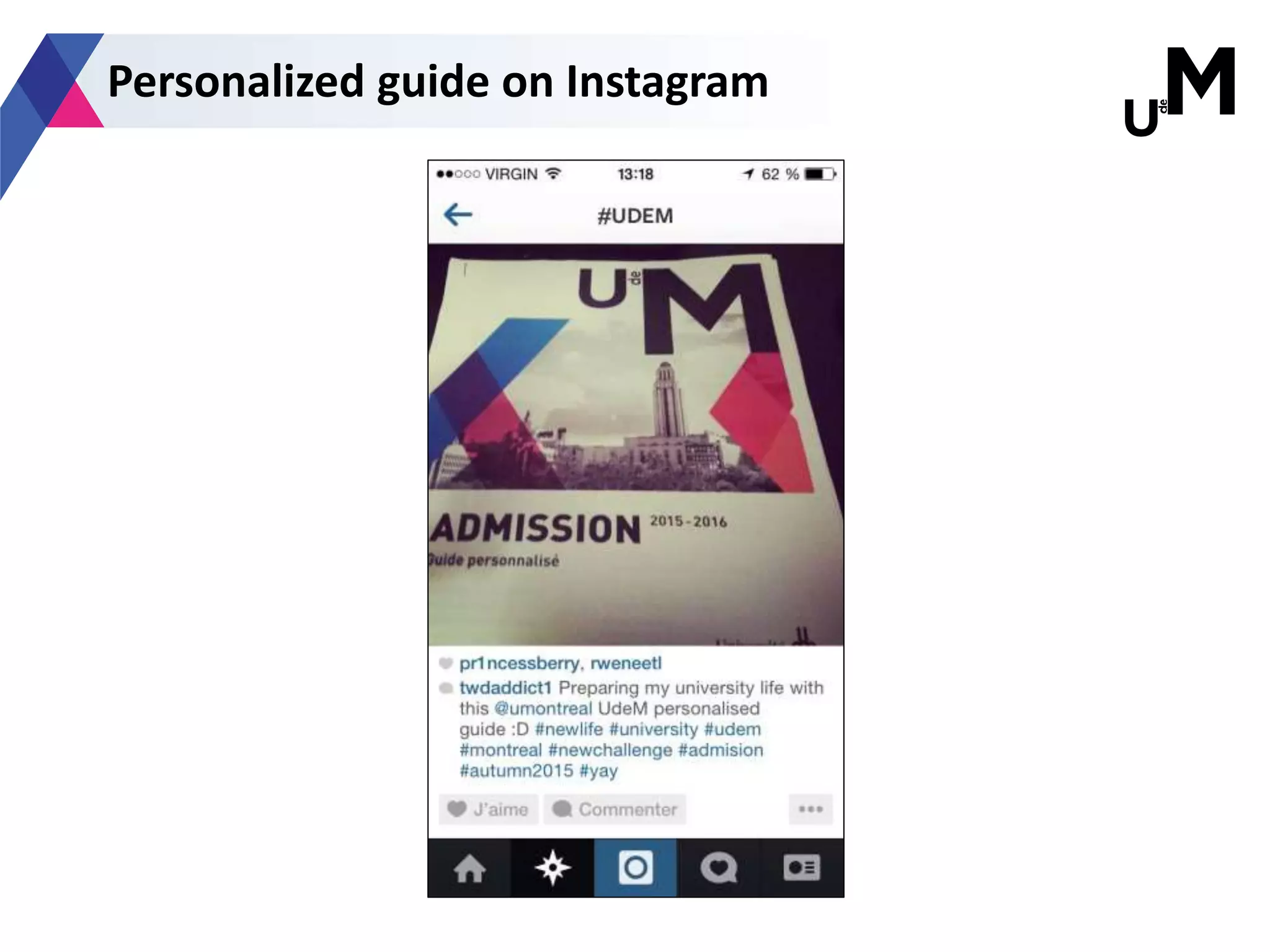 Personalized guide on Instagram