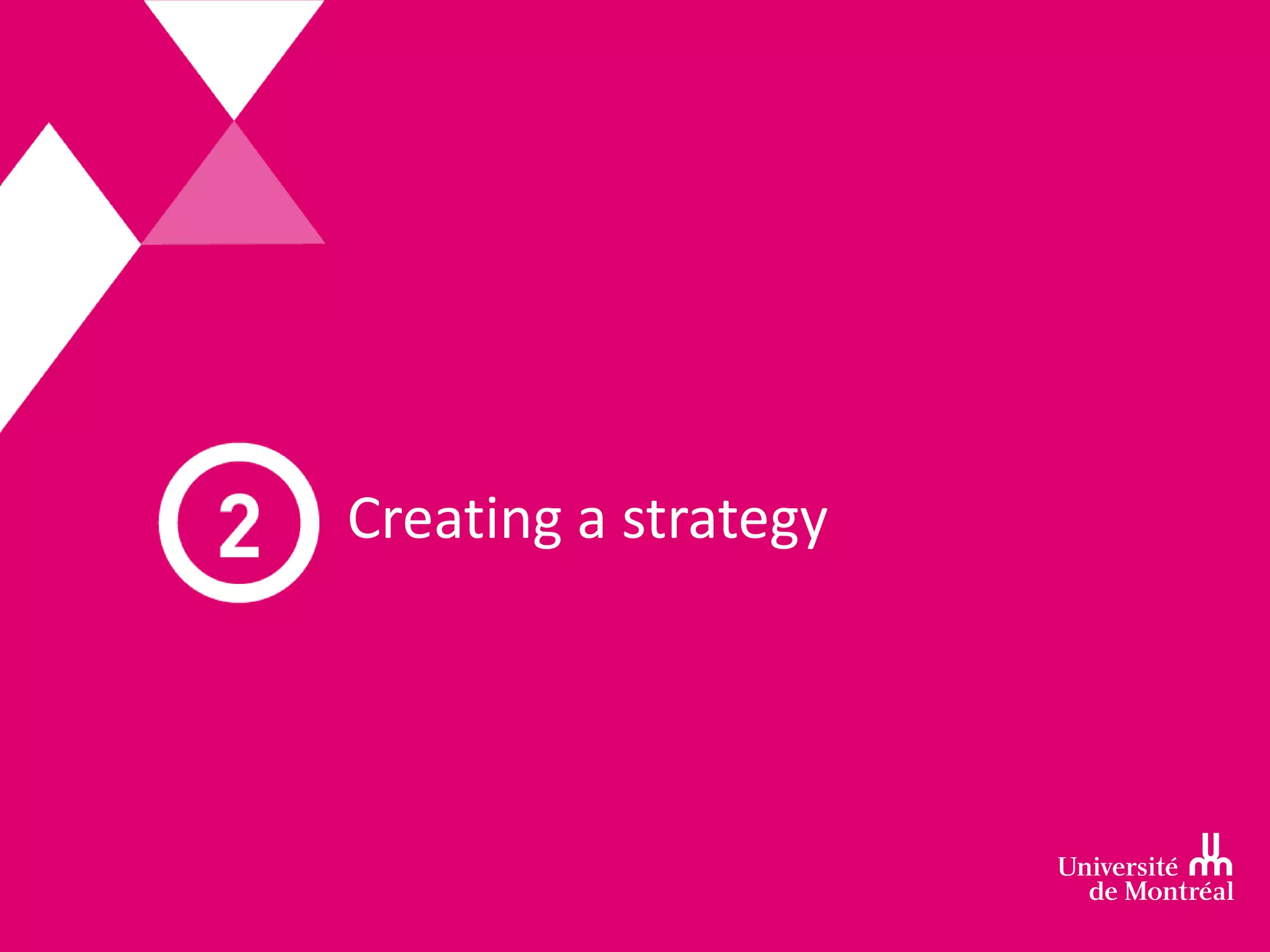 Creating a strategy