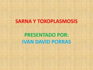 SARNA Y TOXOPLASMOSIS

   PRESENTADO POR:
  IVAN DAVID PORRAS
 