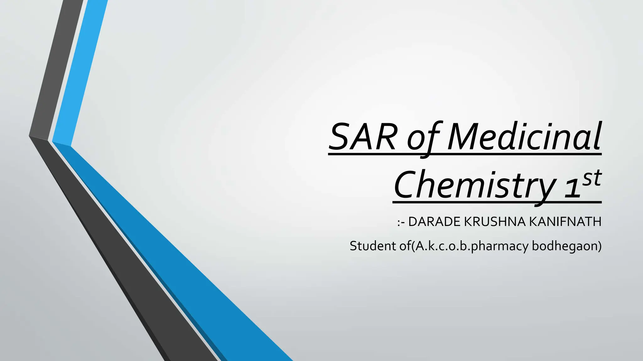 SAR of Medicinal Chemistry 1st by dk.pdf