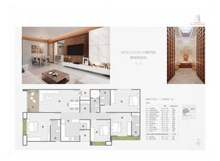 ENTRANCE
01
02
14
03
15
04
05
06
07
08
09
10
11
12
13
METICULOUSLYCRAFTED
RESIDENCES
A
B C
LEGEND
4BHKTYPE-2(TOWER-B)
5'0
20'6
9'6
5'0
4'6
10'0
10'6
4'0
14'9
5'0
5'0
11'6
5'0
X 5'6
X 11'6
X 14'9
X 5'0
X 7'0
X 10'9
X 11'9
X 11'9
X 11'3
X 7'9
X 6'0
X 14'6
X 10'9
27.5
235.8
140.1
25.0
31.5
107.5
123.4
47.0
165.9
38.8
30.0
166.8
53.8
VESTIBULE
LIVINGROOM
KITCHEN/DINING
STOREROOM
GENERALTOILET
BEDROOM-1
BEDROOM-2
TOILET-2
BEDROOM-3
TOILET-3
PUJAROOM
M.BEDROOM-4
TOILET-4
01
02
03
04
05
06
07
08
09
10
11
12
13
6'0
5'0
X 11'3
X 5'9
67.5
28.8
BALCONY
WASHAREA
14
15
1313.5
TOTALCARPETAREAINCLUDINGWALL
SIZE AREA(SQ.FT.)
SAROVAR
LANDMARK
 