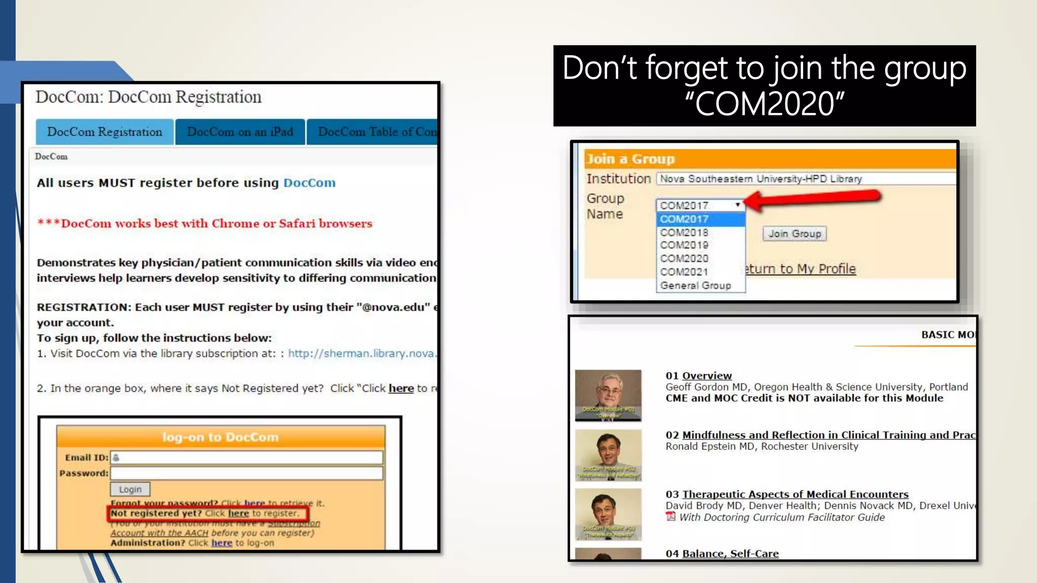 Don’t forget to join the group
“COM2020”
 