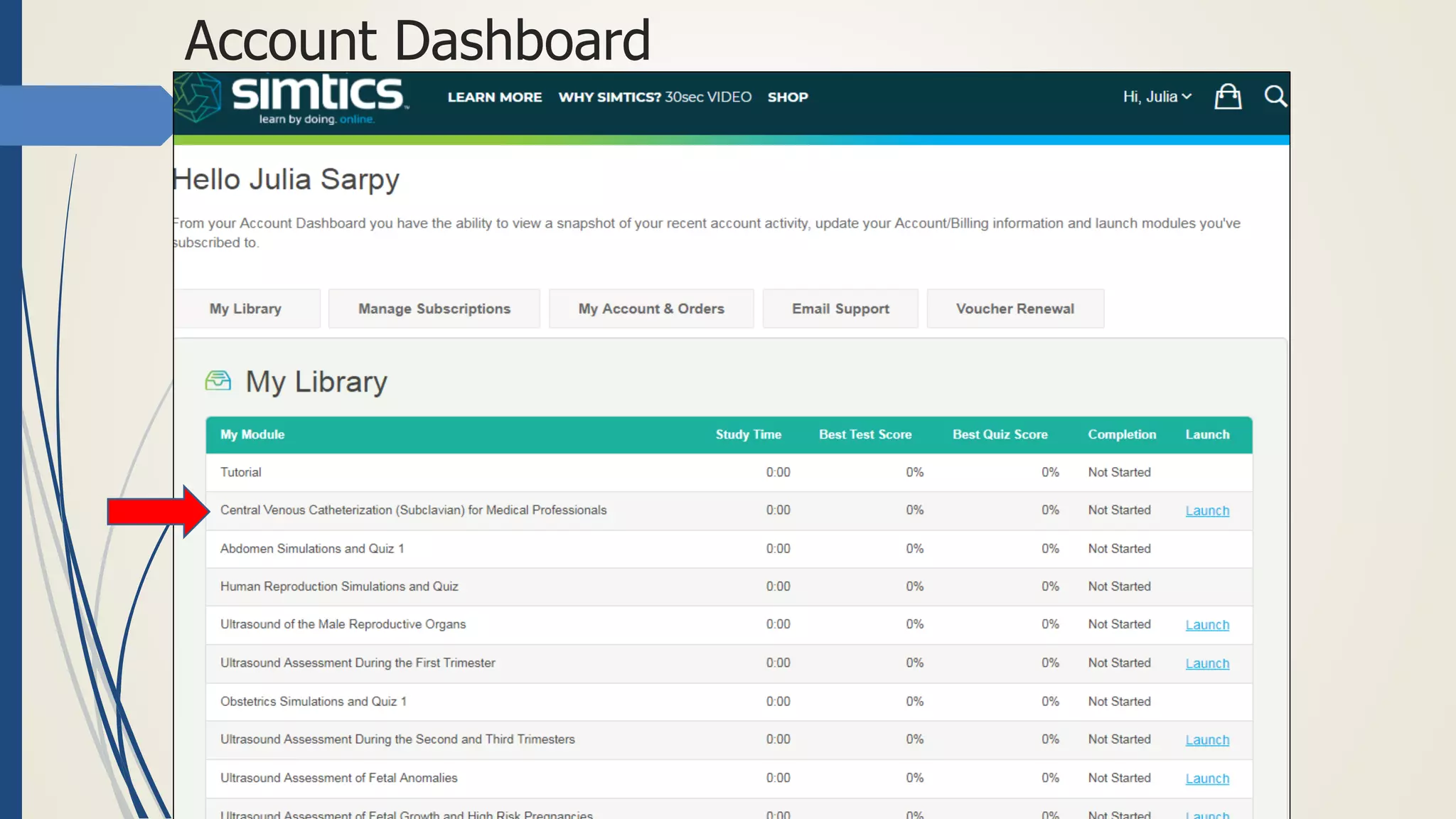 Account Dashboard
 