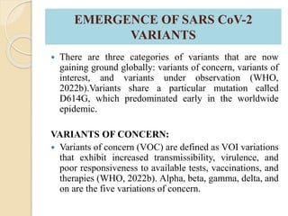 SARS Cov-2 INFECTION AND ITS EMERGING VARIANTS | PPTX