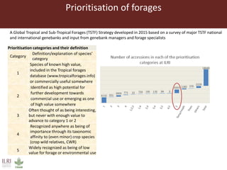 Opportunities from the genetic diversity of the ILRI genebank forage germplasm collection