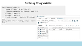 Declaring String Variables
 
