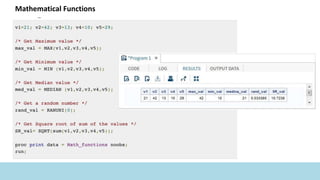 Mathematical Functions
 