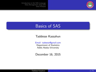Basics of SAS | PPT