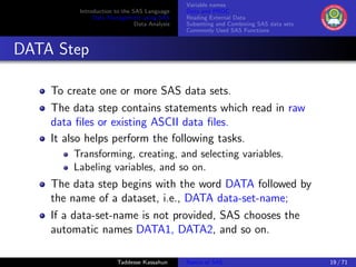 Basics of SAS | PDF