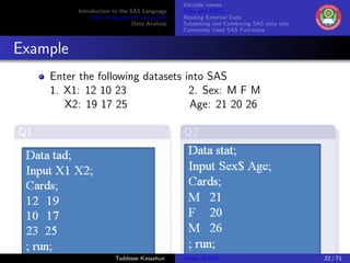 Basics of SAS | PDF