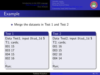 Basics of SAS | PDF
