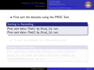 Basics of SAS | PDF