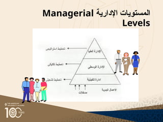 ‫اإلدارية‬ ‫المستويات‬
Managerial
Levels
 