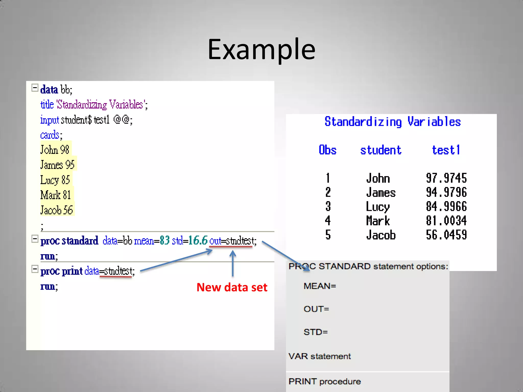Example




New data set
 
