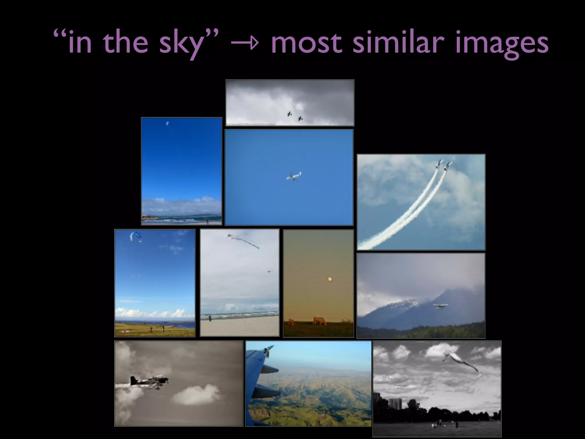 “in the sky” ⇾ most similar images
 