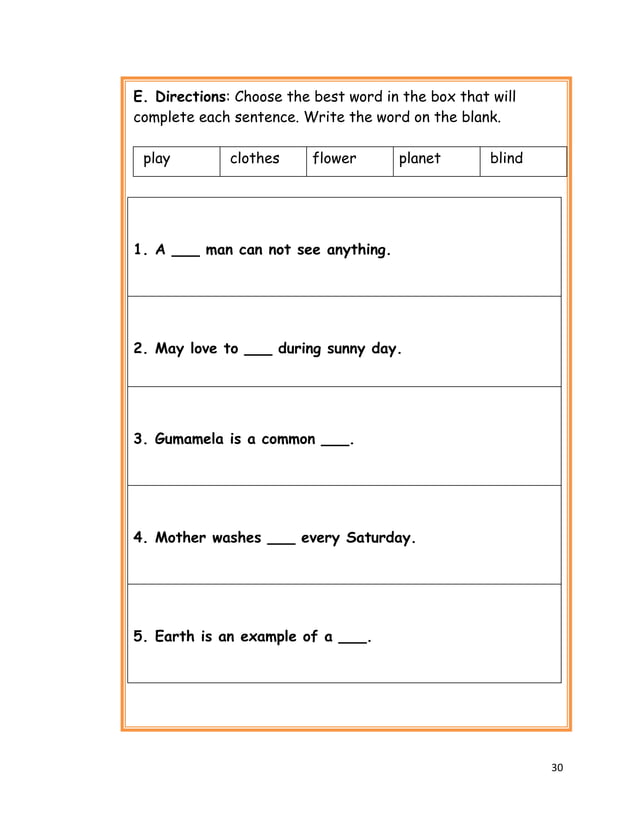 Instructional Materials For Grade Two Pupils