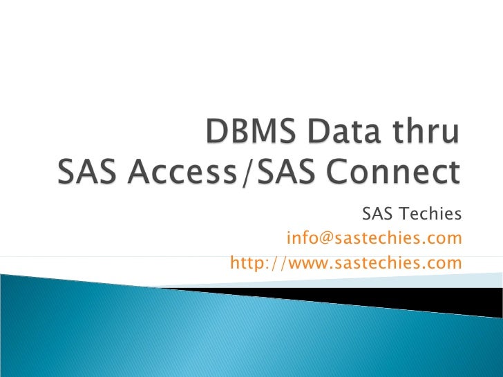 SAS Access / SAS Connect image.