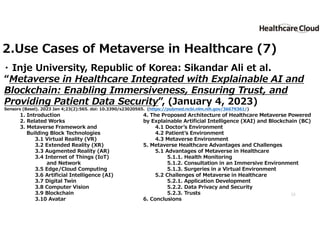 Metaverse and NFTs on the Healthcare Cloud | PDF