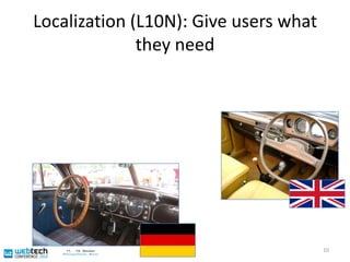 Localization (L10N): Give users what they need10