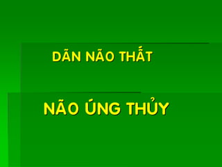 DAÕN NAÕO THAÁT
NAÕO UÙNG THUÛY
 