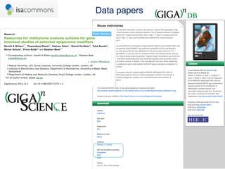 Data papers
 