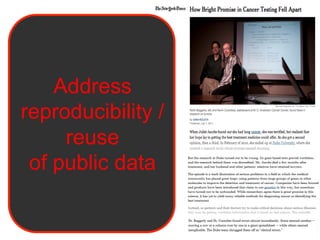 Address
reproducibility /
     reuse
 of public data
                          15



                    15
 