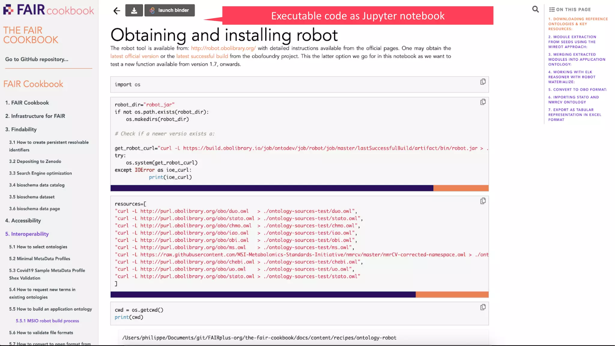 42
Executable code as Jupyter notebook
 