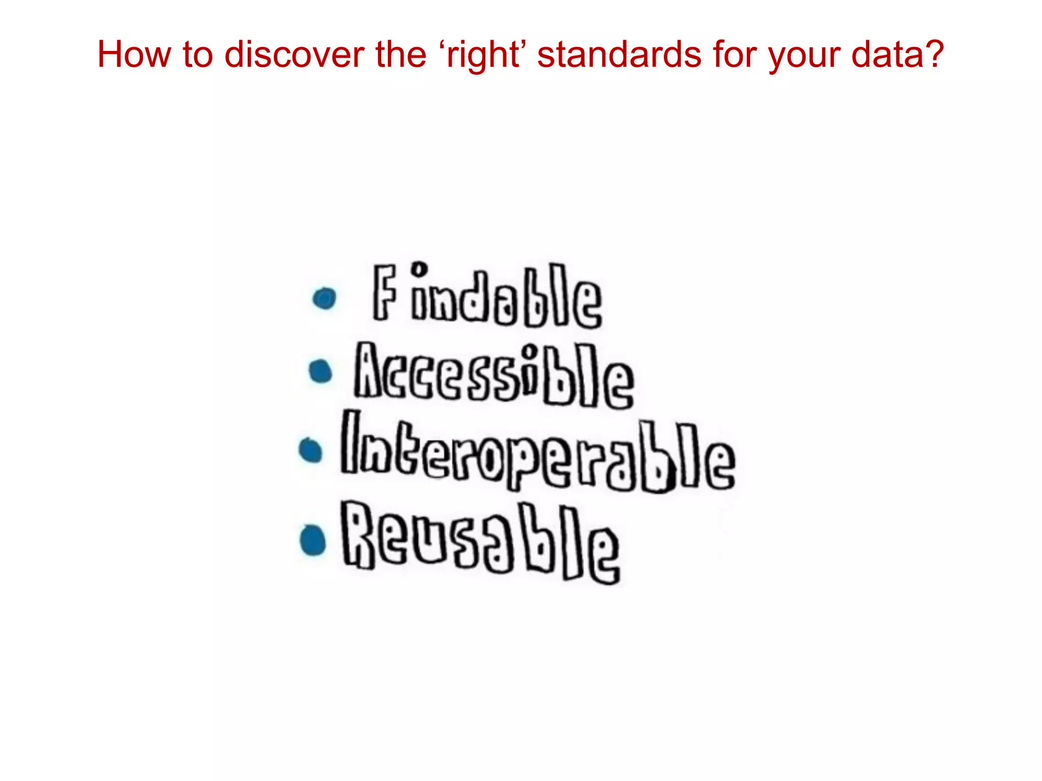 How to discover the ‘right’ standards for your data?
 