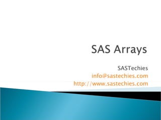 Arrays in SAS | PPT