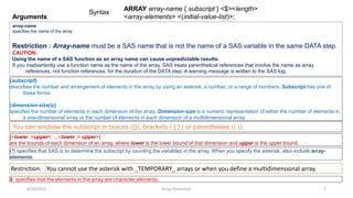 Sas array statement | PPT