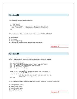 Sas Paper Example English Base SAS Full Sample Paper | PDF