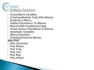 Sas clinical training | PPTX