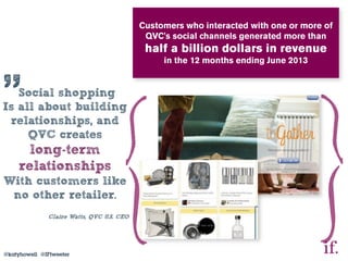 @katyhowell @IFtweeter
Social shopping
Is all about building
relationships, and
QVC creates
long-term
relationships
With c...