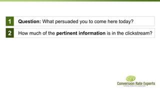Going beyond the last click……TagMan tracks over £1bn in conversions every month  Date	Campaign 	       	Event     Detail			  		Site Pages visitedDay 4Day 6Day 2Day 1Day 1Click on a friend’s link;Direct to sitewww.interflora.co.ukwww.findmeagift.co.ukPPC: “Valentine flowers”So who gets the credit for this sale?£125SEO: ‘Interflora’