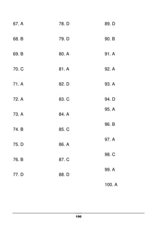 190
67. A
68. B
69. B
70. C
71. A
72. A
73. A
74. B
75. D
76. B
77. D
78. D
79. D
80. A
81. A
82. D
83. C
84. A
85. C
86. A
87. C
88. D
89. D
90. B
91. A
92. A
93. A
94. D
95. A
96. B
97. A
98. C
99. A
100. A
 