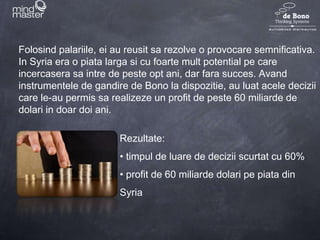 procentul de rau-platnici a fostredus de la 4% la 2.18%FolosindceleSasePalarii in luarea de decizii, Connex a redusastfel din pierderisisi-a intaritpozitia de lider de piata. 