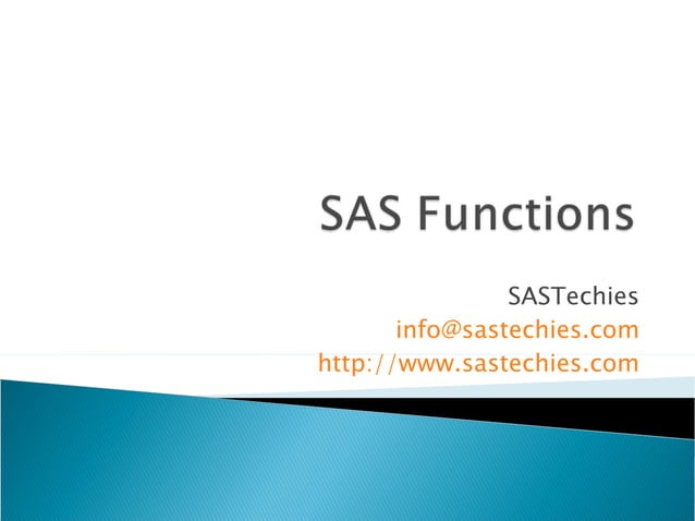SAS Functions | PPT