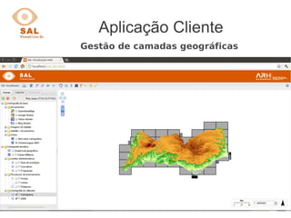 Aplicação Cliente
Gestão de camadas geográficas
 