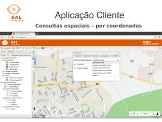 Aplicação Cliente
Consultas espaciais – por coordenadas
 