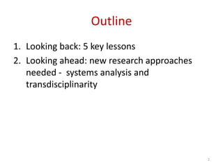 Research in the CGIAR: An urgent need for systems analysis and more integrative research approaches