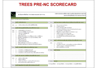 TREES PRE-NC SCORECARD
 