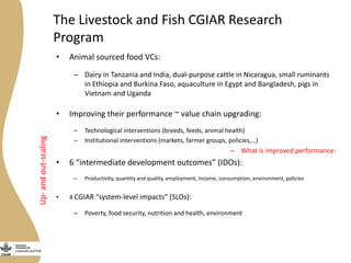 Systems Analysis for Sustainable Innovation (SASI): A new flagship in  the Livestock and Fish research program