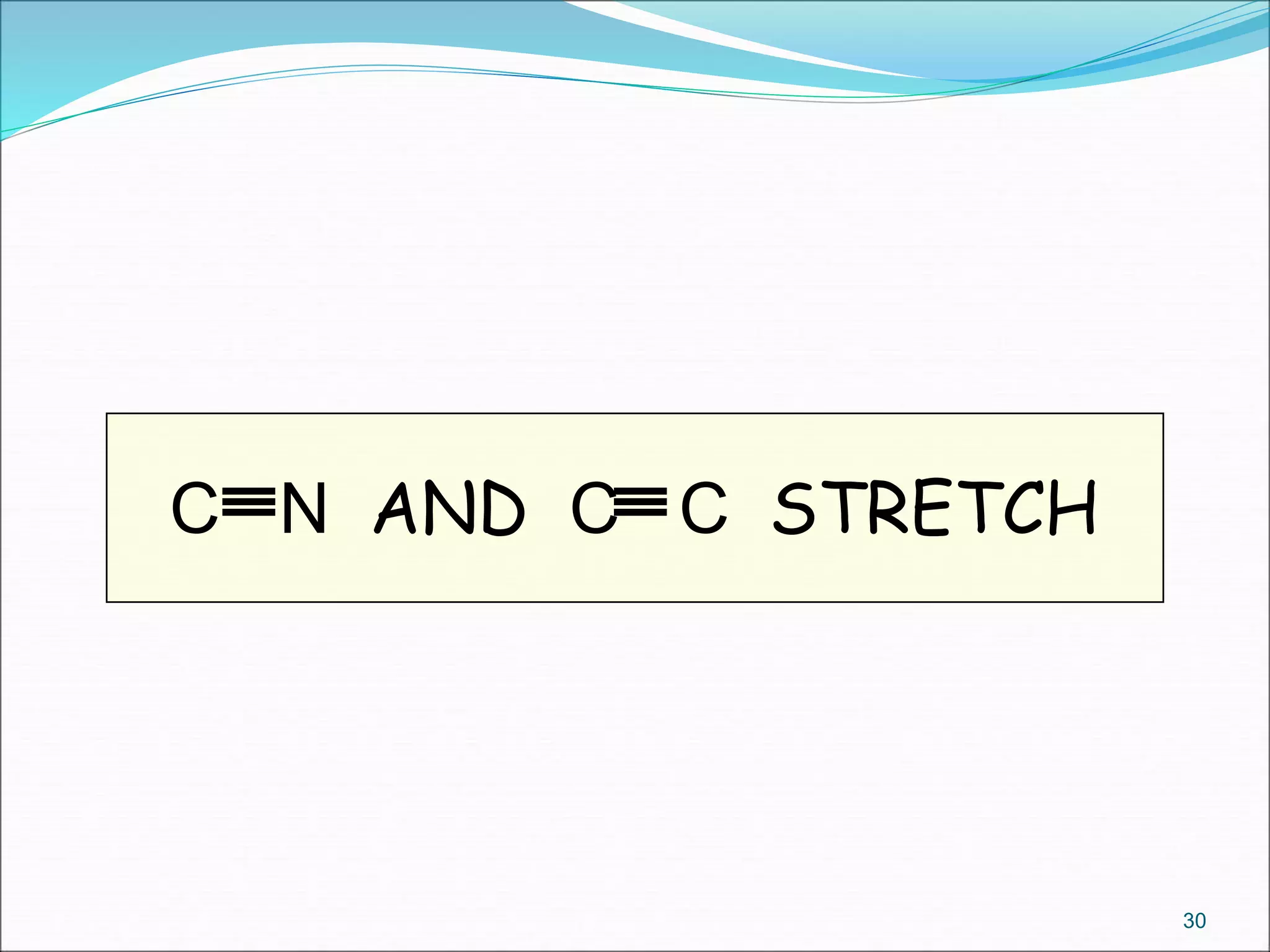 C N AND C C STRETCH
30
 