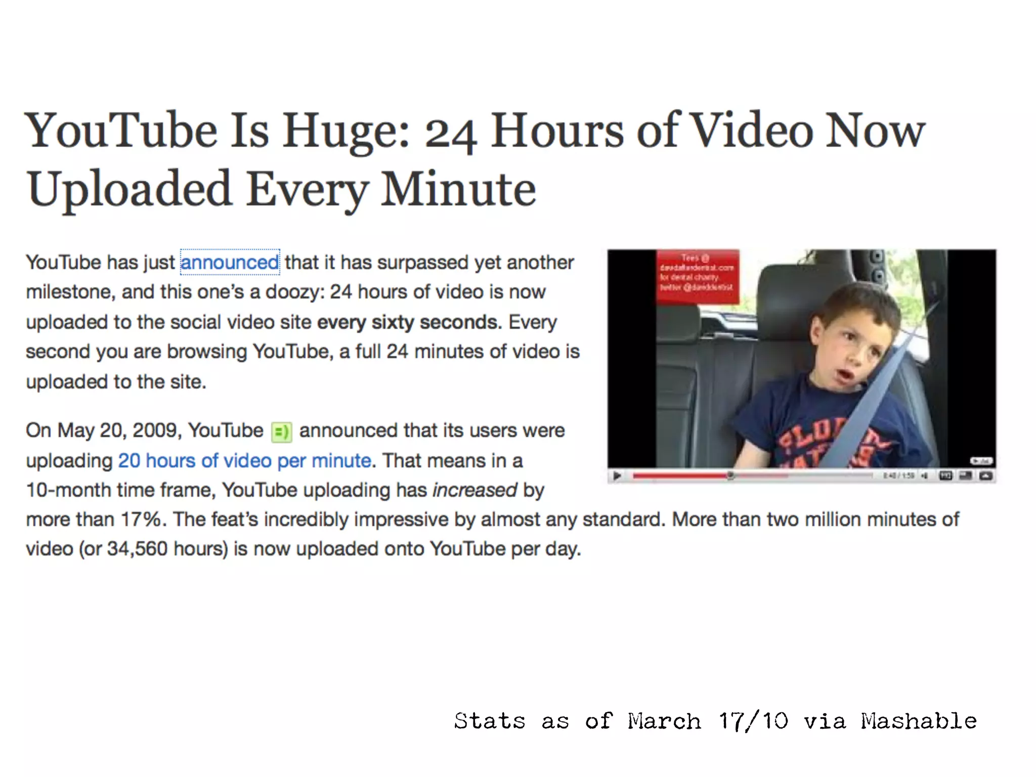 Stats as of March 17/10 via Mashable
 