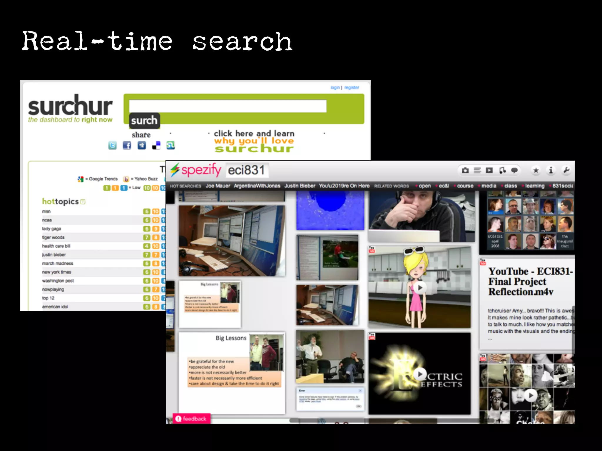 Real-time search
 